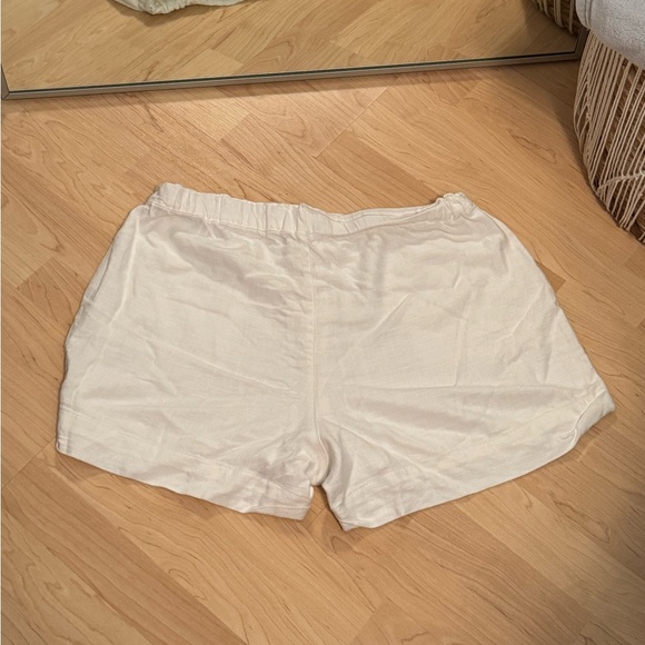 linen blend white shorts - Picture 2 of 3